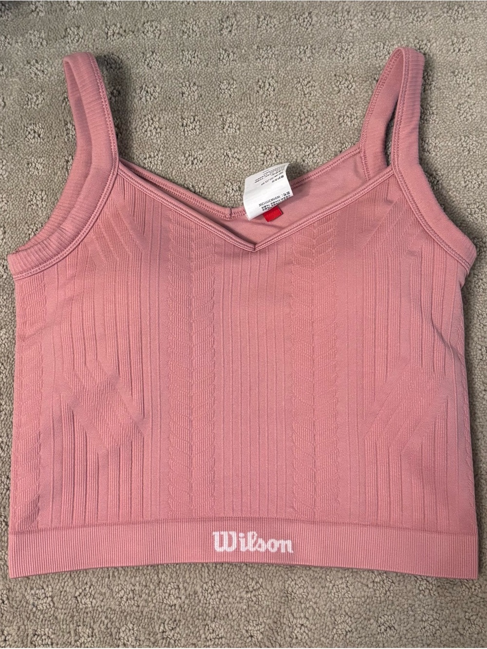 Wilson Pink Ribbed V-Neck Brami Sz Small